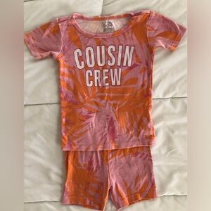 The Children’s Place Toddler “Cousin Crew” Pink & Orange Pajama Set Size 3T